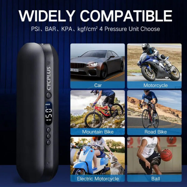 d6291d30152bdc7d CYCPLUS A2 Air Compressor Wireless Bicycle Pump for Car Tire High Pressure 150psi Portable Smart Air Inflator for MTB Bike Ball