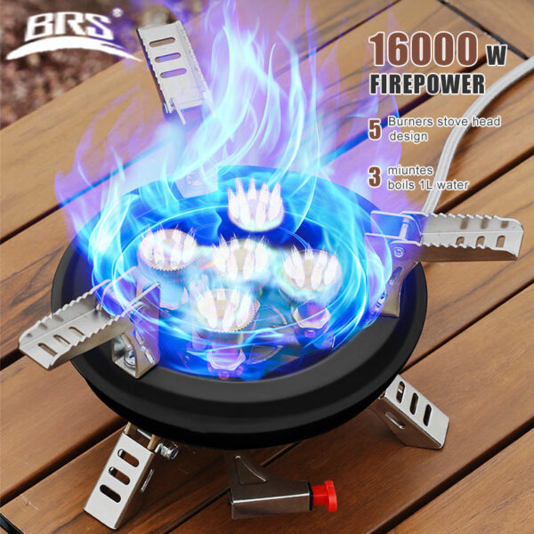 BRS-201A Portable Camping 16000W High Pressured Propane Butane Gas Burner Outdoor Emergency Stove with Piezo Ignition
