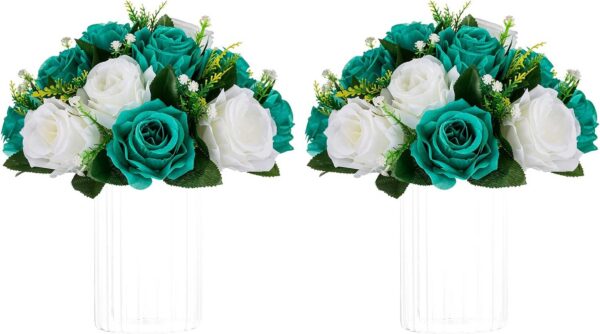 d65fcbbc345714b8 NUPTIO Flower Ball Arrangement Bouquet - 2 Pcs 9.5 inch Diameter Dusty Rose Fake Flowers Roses Balls for Centerpieces Tables - Artificial Rose Arrangements for Wedding Centerpiece Table Decorations
