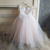 New Lace Tulle Flower Girls Dresses Up White for Child Wedding Parti Bridesmai Maxi Ball Gown Communion Evening