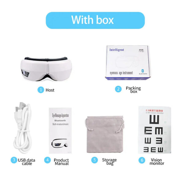 d67a4a365623fd8a Eye Massage Instrument Vibration Airbag Pressure Hot Compress Eye Massager Bluetooth Music Relax Fatigue Eye Care Foldable