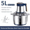 d67c0ee729e80278 20226 Electric Meat Grinders 5L Food Crusher Stainless Steel Multifunctional Vegetable Slicer Processor Chopper Kitchen Blenders