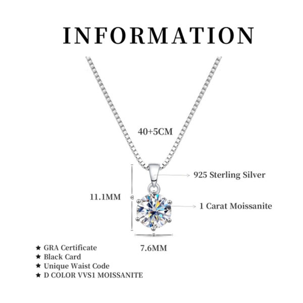 d6a2d1f36a5953b0 GRA Certified 1-10ct Moissanite For Women Wedding Bridal S Sier VVS1 Diamond Pendant Necklace Plated Jewelry