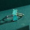 d6a7d1a83261a266 Modian Authentic 925 Sterling Silver Classic Rectangle Tourmaline Paraiba Female Finger Ring For Women Charm Fine Jewelry Anillo
