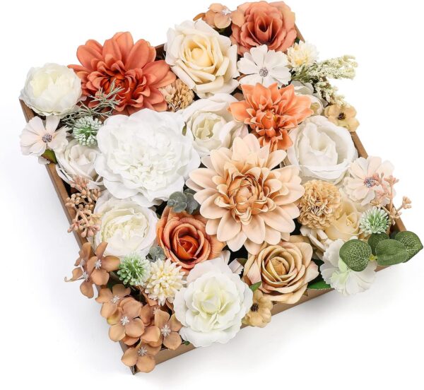 Serra Flora Artificial Christmas Flowers Greenery Combo Box Set Faux Flowers Bulk Flower Leaf with Stems for DIY Tree Ornaments Xmas Wreath Floral Arrangements Centerpieces