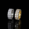 d6be33c0f3d06632 Hip Hop Jewelry Double Row Zircon Trendy Brand Full Diamond Gold Men's Ring