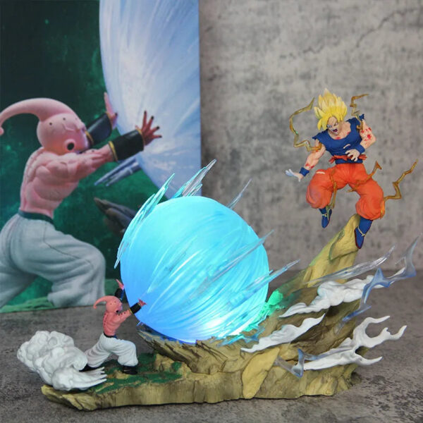 d6be4dc9338a1f3d 21cm Dragon Ball Z Buu vs Goku Model Super Saiyan Genki Bomb Action Figure Model Pvc Statue Doll Collection Model Toys Gift