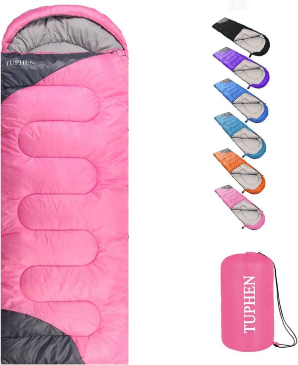 d6be690fb503b51e tuphen- Sleeping Bags for Adults Kids Boys Girls Backpacking Hiking Camping Microfiber Liner, Cold Warm Weather 4 Seasons Indoor Outdoor Use, Lightweight & Waterproof
