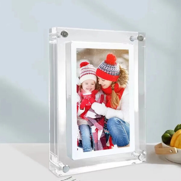 d6e34c013b2866a7 Acrylic Digital Photo Frame 5/7 Inch 1000mAh Vertical Display IPS Screen 2G Memory Battery Porta Retrato Digital