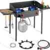 SKOK High Pressure 1/2/3 Burners Propane Camping Stove, Propane Burners for Outdoor Cooking