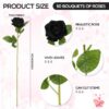 d6ff370324d06b60 50 Pcs Artificial Rose Flower Realistic Silk Roses with Stem Bouquet of Flowers Plastic Flowers Real Looking Fake Roses for Home Wedding Centerpieces Party Decorations (Black)