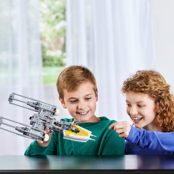 d7032a5619a5c439 Interstellar Series Y-Wing Building Blocks Set, Compatible with 75172 Fighter Models, Brick Toys Kids Birthday Gift
