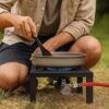Gaskocher Hockerkocher, 6KW Tragbarer Campingkocher, inklusive 50 mBar Gasdruckregler und 150 cm Schlauch für den Einsatz im Freien und Camping