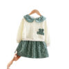 d72e8acf3ba075b3 Winter girl's clothes for newborn 1st birthday lamb wool veet thick warm floral dresses girls' baby clothing dress