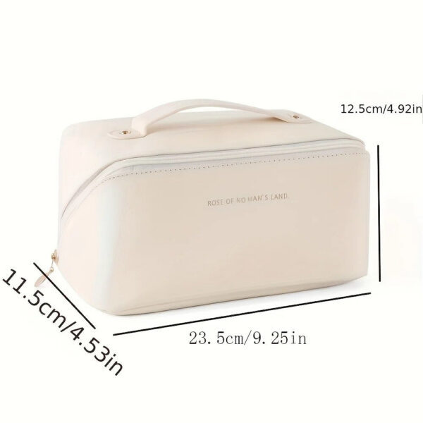Large Capacity Travel Portable Leather Cosmetic Women Bathroom Wash Bag Multifunctional Toiletry Kit