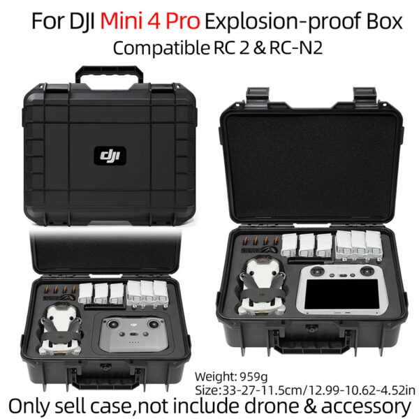d747aac694111049 For DJI Mini 4 Pro Case Mini 4 Pro Explosion Proof Case Mini 4 Pro Bag Portable Waterproof Box Hard Shell Large Capacity Case
