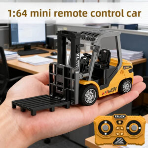 1/64 2.4G RC Mini Alloy Forklift With Trailer Desktop Game Full-scale APP Remote Control Engineering Lift Truck Kids Toys Gifts