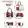 d768bef2e951ca7b 6-Pcs Womens Handbags Tote Bags Shoulder Bag Leather Purses Satchel Bag Top-Handle Handbag Crossbody Bag Wallet Clutch