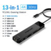 Lemorele 4K Hub C to Dual HDMI Gigabit Docking Station USB 3.0 VGA Adapter SD Card Readers for Windows Book Air