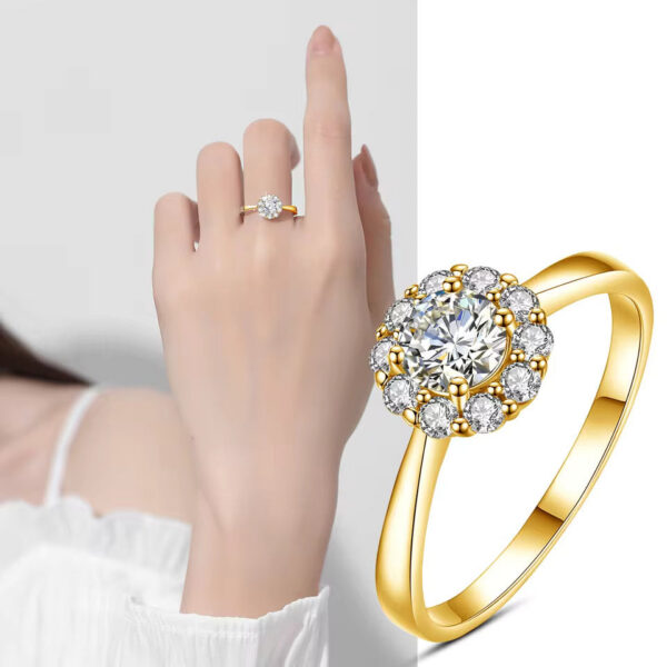 d773096538d0130b Certified Woman wer Ring With Moissanite Dia 0.5ct 5mm Wedding Engagement Rings Pure Sier Women's Jewelry For Girl Gift