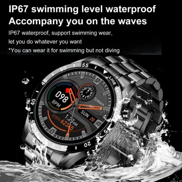 d777f1ef2844d84f LIGE 2024 Smart Watch Full Circle Touch Screen Bluetooth Call Men Smartwatch Waterproof Sport Activity Fiess Watch+Box