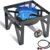 SKOK 200,000 BTUs High Pressure Single Burner Propane Camping Stove - Portable Outdoor Stove for Outdoor Cooking, Backyard, Picnic