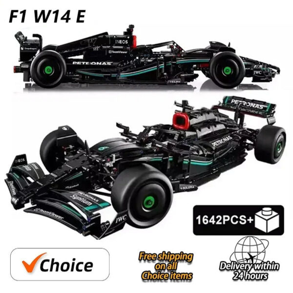 d78cba09b0887b5d F1 W14 E Technical Compatible 42171 1:8 Sets 1642PCS Performance Building Blocks Super Race Car Assembly Model Toys for Boy Gift