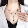 d791c7ba2da7c80c Sparkling 9*14MM Ruby Gemstone Pendant Necklace for Women High Carbon Diamond tail Party Fine Jewelry Birthday Gift