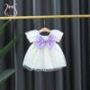 d793e39f93b8a2c7 New Summer Colorful Baby Girls Party Dresses Sweet Bow Children Clotehs Puff Sleeves Toddler Kids Costume 0 To 3 Years Old