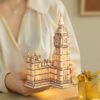 d7991984310ca16e Robotime 3D Wooden Puzzle Game Big Ben Tower Bridge Pagoda Building Model Toys For Children Kids Birthday Gift