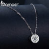BAMOER 1 Carat Bazel Moissanite D color VVS1 Lab Grown Diamond Necklace for Women Sterling Sier Wedding Jewelry