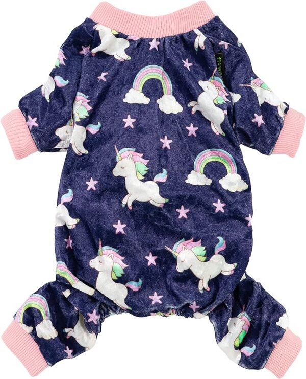 Fairy Unicorn Dog Pajamas, Pet Clothes for Small Dog Girl Boy, Lightweight Velvet Jammies, Cat Outfits, Chihuahua, Pomeranian, Purple, Medium