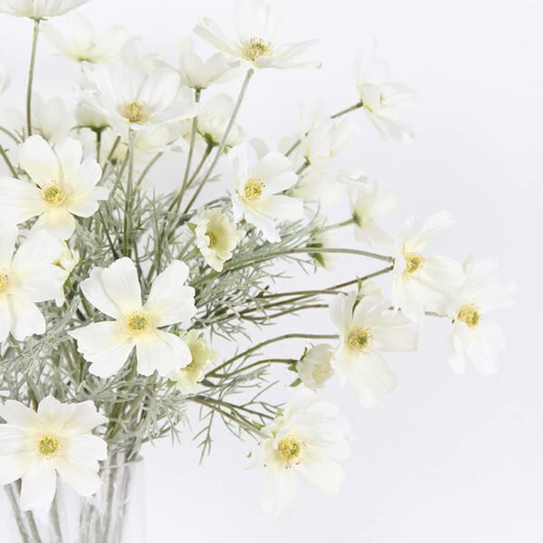 d7b561f1d9314837 2 Pcs Artificial Fake Flowers Plants Cosmos Silk Flower Arrangements Wedding Bouquets Decorations Plastic Floral Table Centerpieces for Home Kitchen Garden Party Decor Approx 23.6'' High - Light Blue