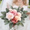 18pcs Babys Breath Eucalyptus Leaves Bouquet Blue Gypsophila Artificial Flowers and Faux Greenery for Home Decor