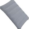 2 Pack Gray Ultralight Inflatable Pillow Small Squared Flocked Fabric Air Pillow for Beach Hiking,Camping,Traveling,Napping,Desk Rest,Neck &Lumbar Support