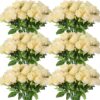 d7d3e5fe275d28fc 50 Pcs Artificial Rose Flower Realistic Silk Roses with Stem Bouquet of Flowers Plastic Flowers Real Looking Fake Roses for Home Wedding Centerpieces Party Decorations (Black)