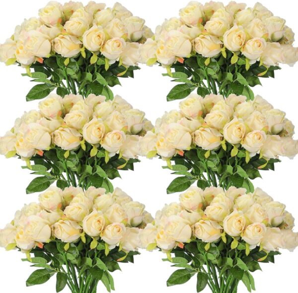 d7d3e5fe275d28fc 50 Pcs Artificial Rose Flower Realistic Silk Roses with Stem Bouquet of Flowers Plastic Flowers Real Looking Fake Roses for Home Wedding Centerpieces Party Decorations (Black)