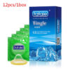 12PCS Erotic Condoms Ice and Hot Feeling Big Particles Spikes Condom G Point Stimulation Sexshop Contraception for Men Sex Toys