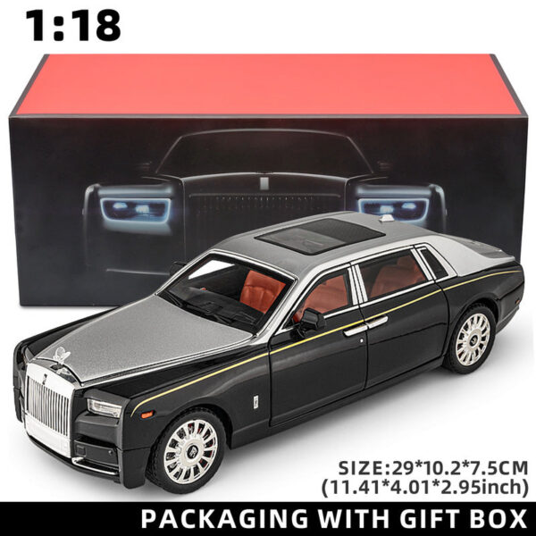 1:18 Rolls-Royce Phantom Car, Zinc Alloy Pull Back Toy Diecast Car with Sound and Light, Realistic Modeg Model Toy111