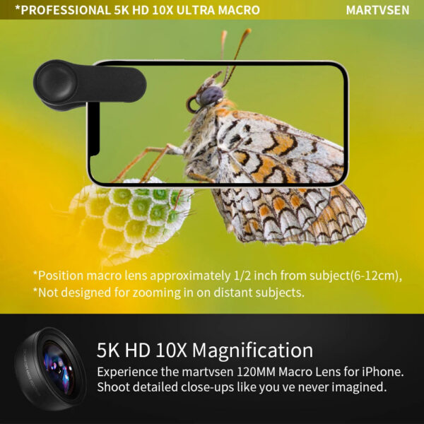 d806659384ac16c3 MARTVSEN 120MM Macro Lens, Professional 5K HD 10x Super Macro Universal Clip Camera Photo Lens for iPhone Samsung Andriod