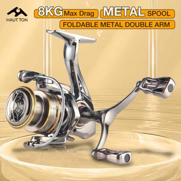 d81922642271af09 HAUT TON CD Spinning Fishing Reel 5.2:1 GearRatio 13.23Lbs Max Drag Metal Spoo Foldable CNC rm For Freshwater Saltwater
