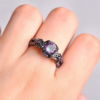 Fashion Black Bright Colorful Diamond Rings For Women Wedding Anniversary Beach Party Gift Jewelry