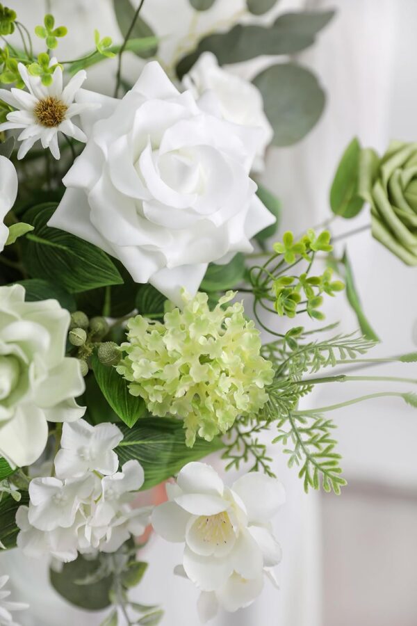 d81fd16a97aeb72d YYHUAWU Artificial Flowers Combo Set Fake Flower Leaf Box with Stems for DIY Wedding Bouquets Centerpieces Arrangements Baby Shower Party Home Decorations
