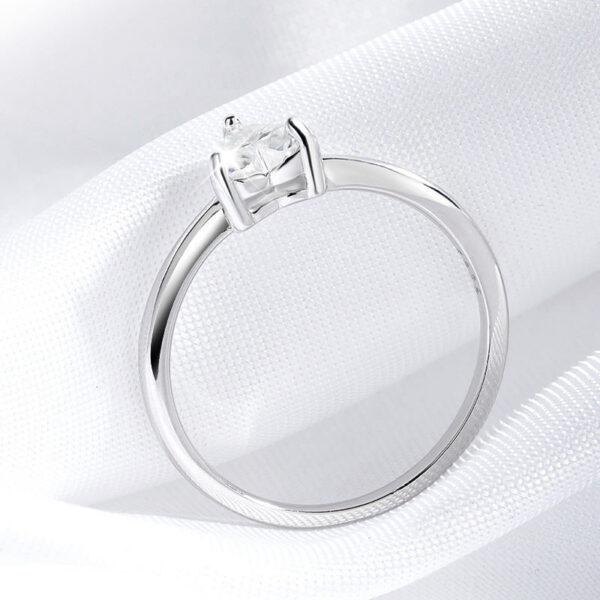 Smyoue White Gold 0.5ct 5mm Heart Cut Moissanite Ring for Women S Solid Sier Lab Diamond Wedding Band Jewelry GRA