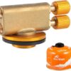 Camping Nozzle Bottle Convert Adapter Connector Stove Connector for Camping Gas Butane Canister to Screw Gas Cartridge Gas Canisters for Camping Stove （Long Tube)