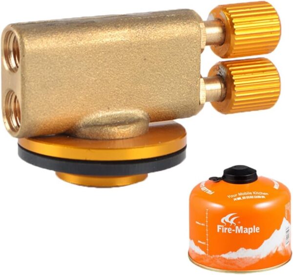 Camping Nozzle Bottle Convert Adapter Connector Stove Connector for Camping Gas Butane Canister to Screw Gas Cartridge Gas Canisters for Camping Stove （Long Tube)