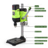 Allsome Bench Drill Press,Variable Speed Benchtop Drill Machine,6-Speed,Green
