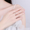 2024 NEW Trend Diamond Couple Rings For Women Real S Sier Rectangle Crystal Zircon Engagement Valentine Gift Jewelry