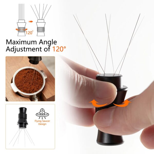 d847f85d9790c39b IKAPE Espresso WDT Tools, Adjustable Espresso Stirrer for Barista, Needles Espresso Distributor Tool with Magnetic Stand