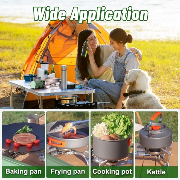 d8535ea4737522ef Orifesio Foldable Camping Stove, 2600W Portable Butane Stove with Windshield and Storage Bag, Ideal for Camping, Picnic, Hiking, Home, Travel